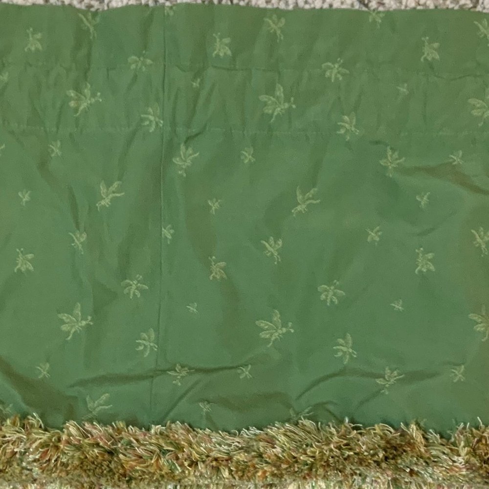 Custom made lined valance with  colorful trim (76" width before gathering)